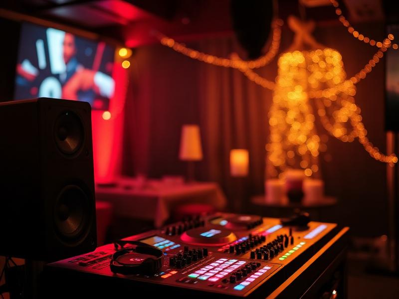 Postazione DJ per la musica della festa